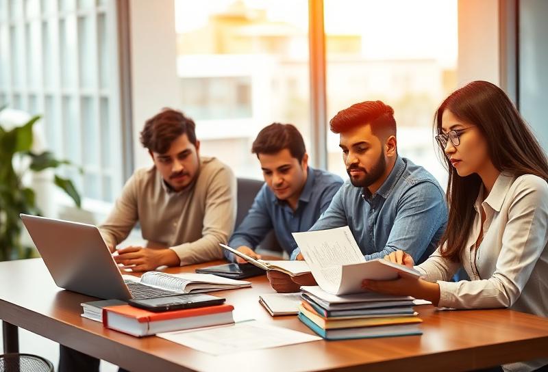 Estudantes se preparando para o concurso
